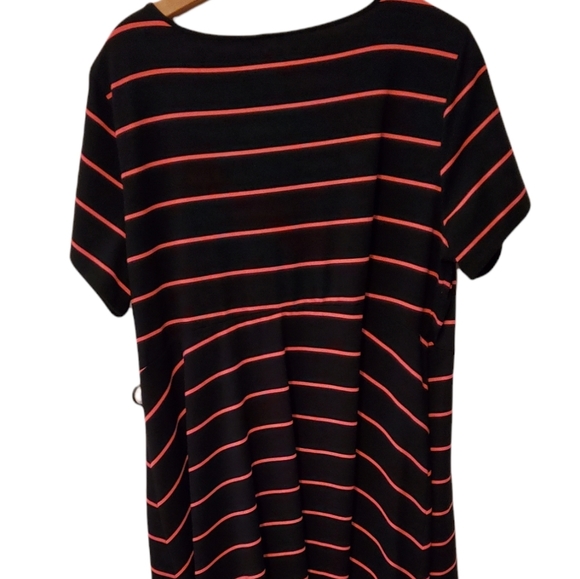 Torrid Wrap Dress Black with Hot Pink Stripes Size 3 - Picture 5 of 5